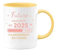 quotedazur - Mug Future Mamie en 2025 Chargement En Cours - Tasse Cadeau Annonce naissance Femme - Jaune/Céramique