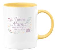 quotedazur - Mug Future Mamie : Mon nouveau job de rêve - Tasse Cadeau Annonce Grossesse Naissance Mamie Femme - Jaune/Céramique