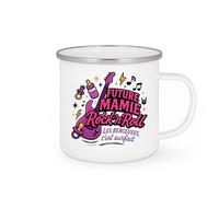 quotedazur - Mug Future Mamie Rock'n'Roll - Les berceuses, c'est surfait - Tasse Cadeau Annonce Grossesse Naissance Mamie Femme - Blanc/Emaillé
