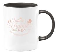 quotedazur - Mug Future Mamie VIP - Very Important Pouponneuse - Tasse Cadeau Annonce Grossesse Naissance Mamie Femme - Noir/Céramique