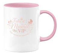 quotedazur - Mug Future Mamie VIP - Very Important Pouponneuse - Tasse Cadeau Annonce Grossesse Naissance Mamie Femme - Rose/Céramique