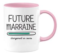 quotedazur - Mug Future Marraine 2025 Chargement En Cours - Cadeau Future Marraine - Surprise Annonce Grossesse Garçon/Fille Naissance Bébé