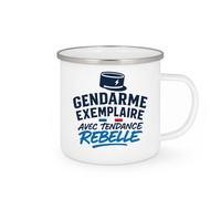 quotedazur - Mug Gendarme exemplaire avec tendance rebelle - Tasse Cadeau Gendarme Homme - Blanc/Emaillé