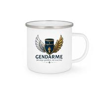 quotedazur - Mug Gendarme : mi-ange gardien, mi-warrior - Tasse Cadeau Gendarme Homme - Blanc/Emaillé
