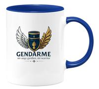 quotedazur - Mug Gendarme : mi-ange gardien, mi-warrior - Tasse Cadeau Gendarme Homme - Bleu/Céramique