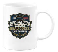 quotedazur - Mug Gendarme un jour, beau gosse pour toujours - Tasse Cadeau Gendarme Homme - Blanc/Céramique