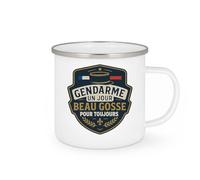 quotedazur - Mug Gendarme un jour, beau gosse pour toujours - Tasse Cadeau Gendarme Homme - Blanc/Emaillé