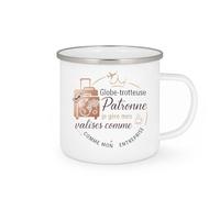quotedazur - Mug Globe-trotteuse et Patronne : je gère mes valises comme mon entreprise - Tasse Cadeau Patronne Femme - Blanc/Emaillé