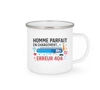 quotedazur - Mug homme parfait en chargement... erreur 404 - Tasse Cadeau Humour Homme - Blanc/Emaillé