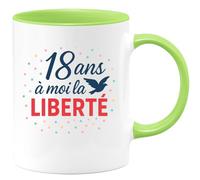 quotedazur - Mug Humour 18 Ans, Voilà Ma Liberté Célébrée Avec Fierté Et Joie - Cadeau Tasse Anniversaire Pour Jeunes Femmes Libres Et Indépendantes