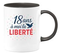 quotedazur - Mug Humour 18 Ans, Voilà Ma Liberté Célébrée Avec Fierté Et Joie - Cadeau Tasse Anniversaire Pour Jeunes Femmes Libres Et Indépendantes