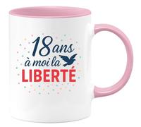 quotedazur - Mug Humour 18 Ans, Voilà Ma Liberté Célébrée Avec Fierté Et Joie - Cadeau Tasse Anniversaire Pour Jeunes Femmes Libres Et Indépendantes