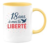 quotedazur - Mug Humour 18 Ans, Voilà Ma Liberté Célébrée Avec Fierté Et Joie Cadeau Tasse Anniversaire Pour Jeunes Femmes Libres Indépendantes
