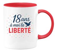 quotedazur - Mug Humour 18 Ans, Voilà Ma Liberté Célébrée Avec Fierté Et Joie - Cadeau Tasse Anniversaire Pour Jeunes Femmes Libres Et Indépendantes