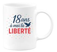quotedazur - Mug Humour 18 Ans, Voilà Ma Liberté Célébrée Avec Fierté Et Joie Cadeau Tasse Anniversaire Pour Jeunes Femmes Libres Indépendantes