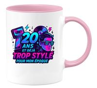 quotedazur - Mug Humour 20 ans et déjà trop stylé pour mon époque - Cadeau 20 ans Femme