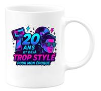 quotedazur - Mug Humour 20 ans et déjà trop stylé pour mon époque - Cadeau 20 ans Femme