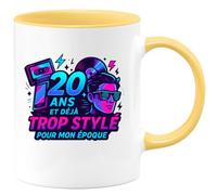 quotedazur - Mug Humour 20 ans et déjà trop stylé pour mon époque - Cadeau 20 ans Femme