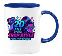 quotedazur - Mug Humour 20 ans et déjà trop stylé pour mon époque - Cadeau 20 ans Femme