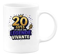 quotedazur - Mug Humour 20 ans et déjà une légende vivante - Cadeau 20 ans Femme