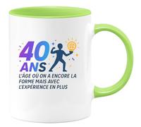 quotedazur - Mug Humour 40 ans : l'âge où on a encore la forme mais avec l'expérience en plus - Cadeau 40 ans Homme