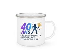quotedazur - Mug Humour 40 ans : l'âge où on a encore la forme mais avec l'expérience en plus - Cadeau 40 ans Homme