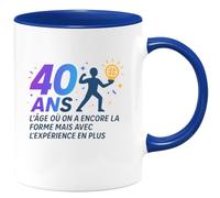 quotedazur - Mug Humour 40 ans : l'âge où on a encore la forme mais avec l'expérience en plus - Cadeau 40 ans Homme