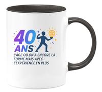 quotedazur - Mug Humour 40 ans : l'âge où on a encore la forme mais avec l'expérience en plus - Cadeau 40 ans Homme
