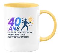 quotedazur - Mug Humour 40 ans : l'âge où on a encore la forme mais avec l'expérience en plus - Cadeau 40 ans Homme