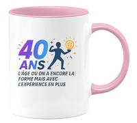 quotedazur - Mug Humour 40 ans : l'âge où on a encore la forme mais avec l'expérience en plus - Cadeau 40 ans Homme