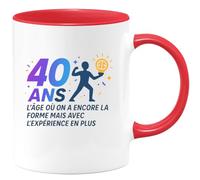 quotedazur - Mug Humour 40 ans : l'âge où on a encore la forme mais avec l'expérience en plus - Cadeau 40 ans Homme
