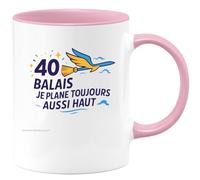 quotedazur - Mug Humour 40 balais et je plane toujours aussi haut - Cadeau 40 ans Homme