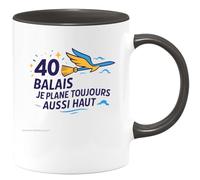 quotedazur - Mug Humour 40 balais et je plane toujours aussi haut - Cadeau 40 ans Homme