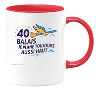 quotedazur - Mug Humour 40 balais et je plane toujours aussi haut - Cadeau 40 ans Homme