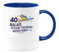 quotedazur - Mug Humour 40 balais et je plane toujours aussi haut - Cadeau 40 ans Homme