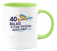 quotedazur - Mug Humour 40 balais et je plane toujours aussi haut - Cadeau 40 ans Homme