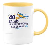 quotedazur - Mug Humour 40 balais et je plane toujours aussi haut - Cadeau 40 ans Homme