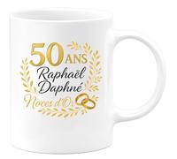 quotedazur - Mug Humour 50 Ans Noces D'or Raphaël Et Daphné Idée Cadeau Originale Nostalgique Tasse Célébration Anniversaire Spécial