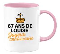 quotedazur - Mug Humour 67 Ans De Louise Joyeux Anniversaire Pour Une Tasse Personnalisée Idée Cadeau Originale