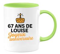 quotedazur - Mug Humour 67 Ans De Louise Joyeux Anniversaire Pour Une Tasse Personnalisée Idée Cadeau Originale
