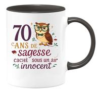 quotedazur - Mug Humour 70 ans de sagesse cachée sous un air innocent - Cadeau 70 ans Femme
