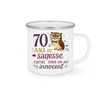 quotedazur - Mug Humour 70 ans de sagesse cachée sous un air innocent - Cadeau 70 ans Femme