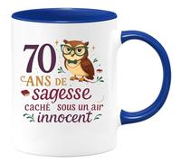 quotedazur - Mug Humour 70 ans de sagesse cachée sous un air innocent - Cadeau 70 ans Femme