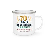 quotedazur - Mug Humour 70 ans d'expérience, 0 regret, 100% authentique - Cadeau 70 ans Femme