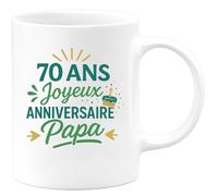quotedazur - Mug Humour 70 Ans Joyeux Anniversaire Papa Cadeau Spécial Homme Convivial Tasse Original