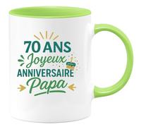 quotedazur - Mug Humour 70 Ans Joyeux Anniversaire Papa Cadeau Spécial Homme Convivial Tasse Original