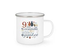 quotedazur - Mug Humour 9 ans ensemble et on est toujours du grand art - Cadeau Noces de Faïence Femme