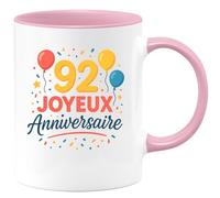 quotedazur - Mug Humour 92 Joyeux Anniversaire Célébrez Cet Âge Unique Avec Joie Et Bonheur Idée Cadeau Tasse Pour Célébrer Style