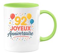 quotedazur - Mug Humour 92 Joyeux Anniversaire Célébrez Cet Âge Unique Avec Joie Et Bonheur Idée Cadeau Tasse Pour Célébrer Style