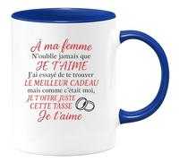 quotedazur - Mug Humour À Ma Femme, N'oublie Jamais Que Je T'aime. T'offre Ce Cadeau, Une Tasse Pleine D'amour. Original Et Personnalisée Pour Aimée